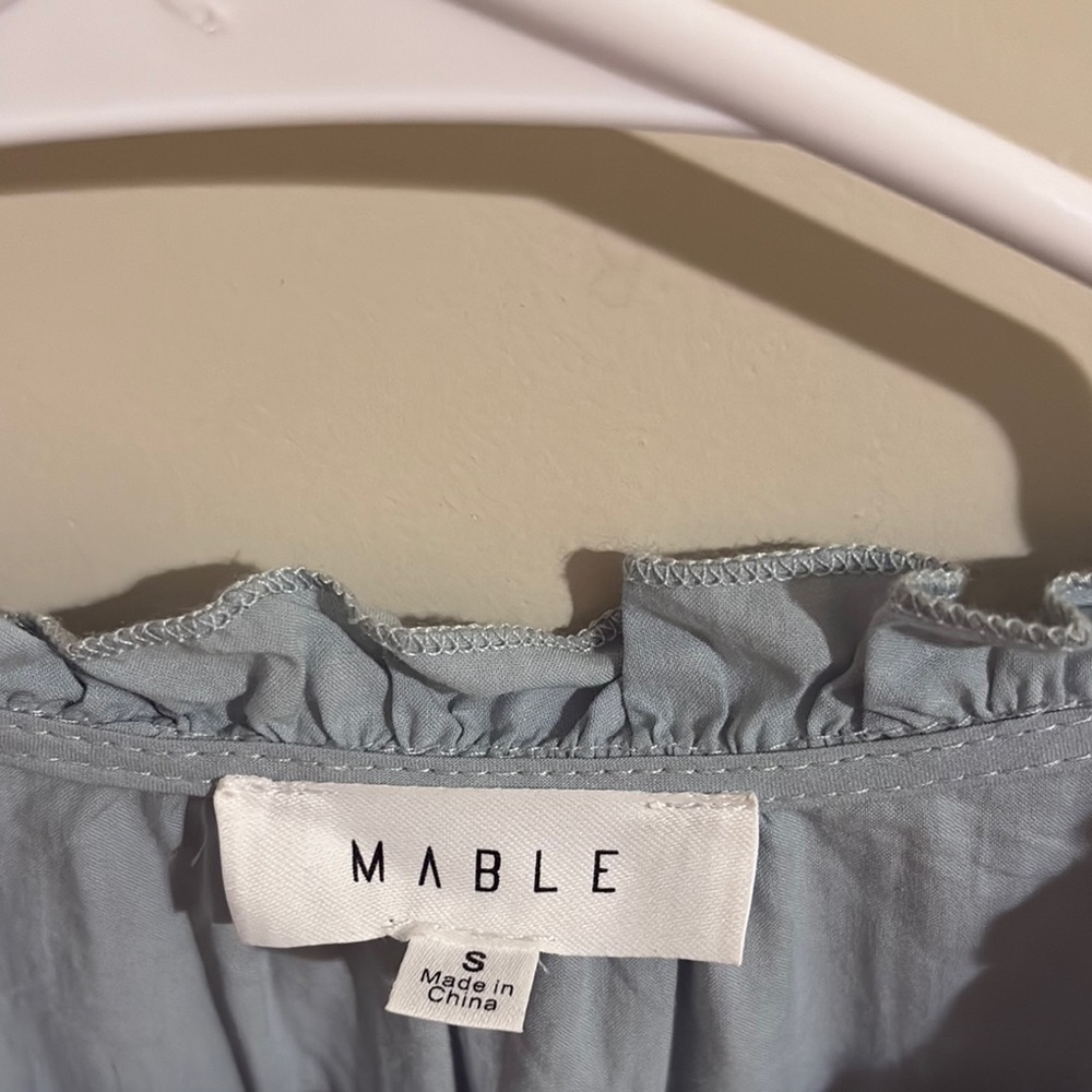 MARBLE Light Blue Ruffle Trim Top - Picture 2 of 5
